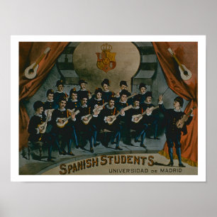 Affiche 'Etudiants espagnols, Université de Madrid' (coule