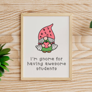 Affiche Étudiants géniaux Enseignant Gnome