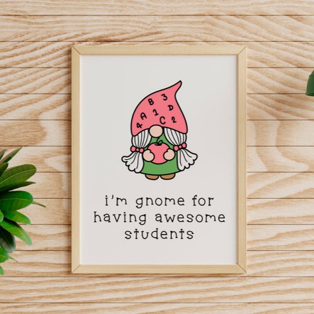 Affiche Étudiants géniaux Enseignant Gnome (Créateur téléchargé)