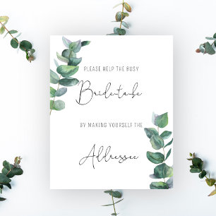 Affiche Eucalyptus - Aider l'affiche d'adresse de la marié
