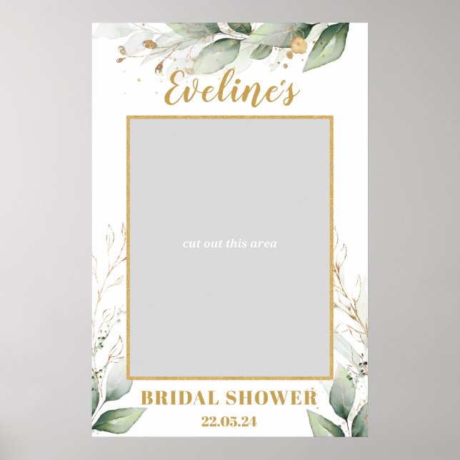 Affiche Eucalyptus boho vert douche nuptiale (Devant)