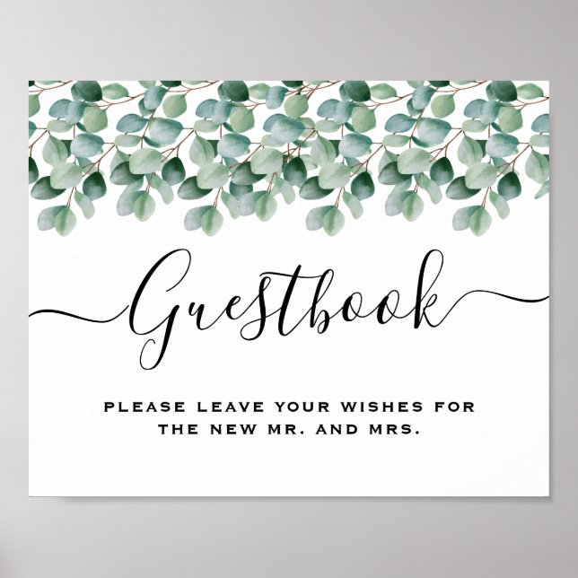 Affiche Eucalyptus Botanical Greenery  Wedding (Devant)