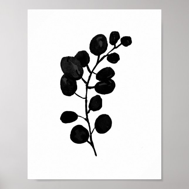Affiche Eucalyptus Botanique Plante Aquarelle Peinture (Devant)