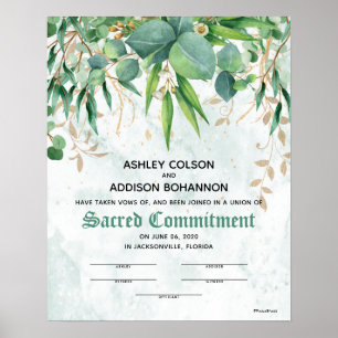 Affiche Eucalyptus Botannical ♥ Certificat Mariage