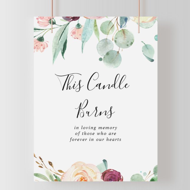 Affiche Éucalyptus Contemporain Ce Candle Brûle Signe (Créateur téléchargé)