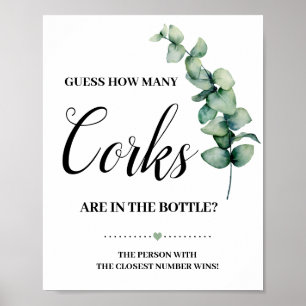 Affiche Eucalyptus Devinez Combien De Corks Douche Jeu Sig