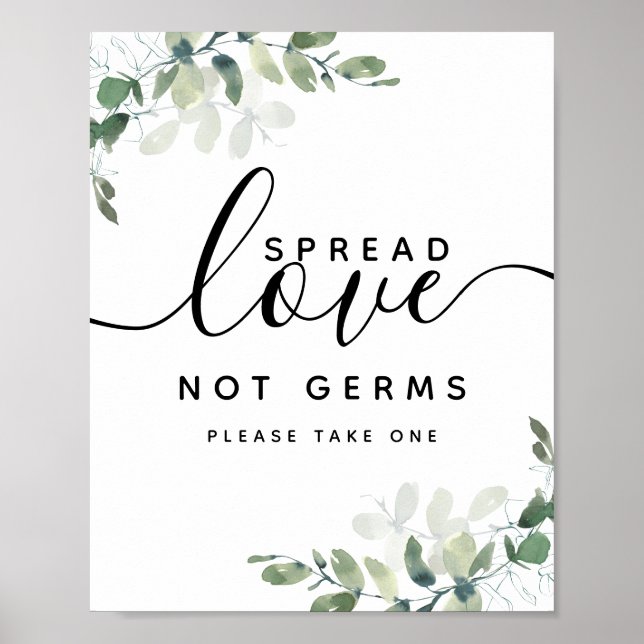 Affiche Eucalyptus Étaler Amour Pas Germes Sanitizer À La  (Devant)