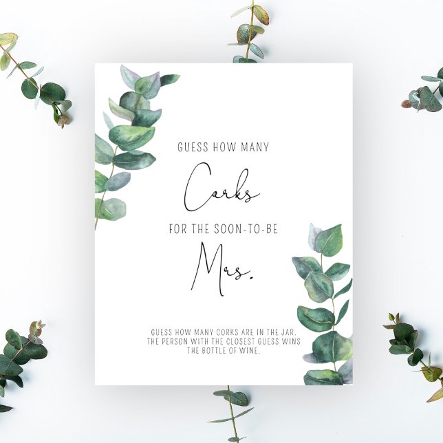 Affiche Eucalyptus - Fête des mariées Devine combien de li (Créateur téléchargé)