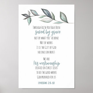 Affiche Eucalyptus Feuille Bible Verse Écriture Mur Art