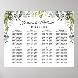 Affiche Eucalyptus Floral 8 Tables Mariage SÉJOUR GRAPHIQU