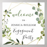 Affiche Eucalyptus Floral Zone géométrique<br><div class="desc">Poster de la partie d'engagement de l'Eucalyptus Floral Cadre géométrique. Pour plus de personnalisation,  cliquez sur le lien "customiser plus" et utilisez notre outil de conception pour modifier ce modèle. Si vous avez besoin d'aide,  contactez-moi,  s'il vous plaît.</div>