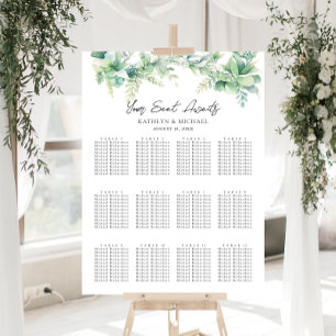Affiche Eucalyptus Garden Wedding 12 Table Seating Charts