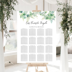 Affiche Eucalyptus Garden Wedding 16 Table Seating Charts