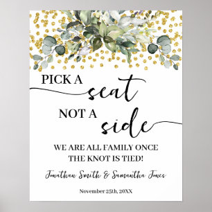 Affiche Eucalyptus Gold Choisissez un siège pas un Mariage
