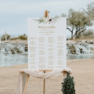 Affiche Eucalyptus Gold Geometric Alphabetical Seating