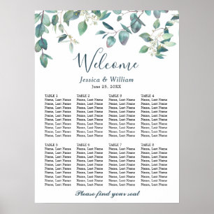 Affiche Eucalyptus Green 8 Tables Mariage SEATING GRAPHIQU