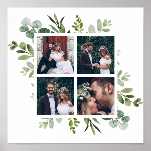 Affiche Eucalyptus Green Foliage Mariage 4 Photo (Devant)