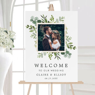 Affiche Eucalyptus Green Foliage Photo Mariage Bienvenue