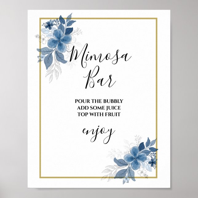 Affiche Eucalyptus Greenery Bridal Shower Mimosa Bar Sign (Devant)