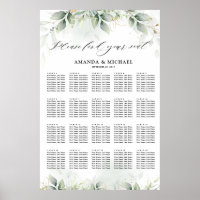 Eucalyptus Greenery Gum Botanical Seating chart