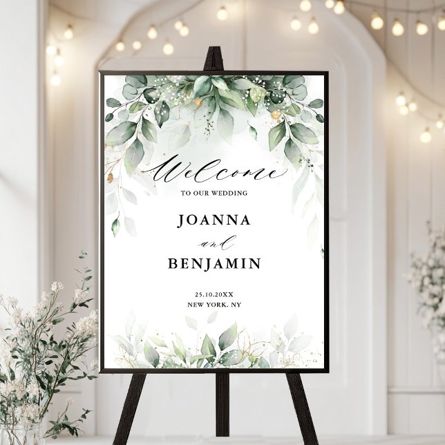 Affiche Eucalyptus Greenery Gum Mariage botanique Bienvenu (Eucalyptus Greenery Gum Botanical Wedding Welcome Poster)