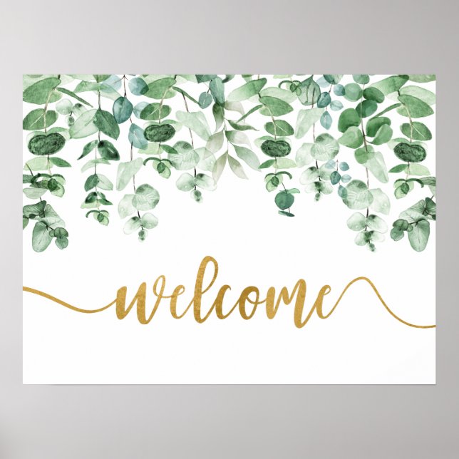 Affiche Eucalyptus Greenery Welcome Sign (Devant)