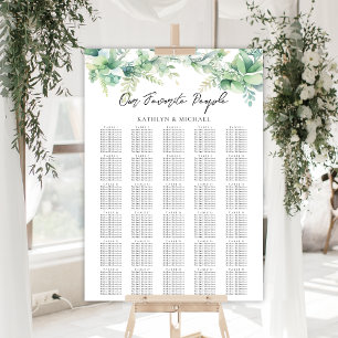 Affiche Eucalyptus Jardin Mariage 30 Table Seating Charts
