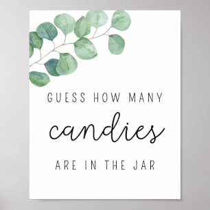 Affiche Eucalyptus - Jeu de devinette de bonbons pour baby