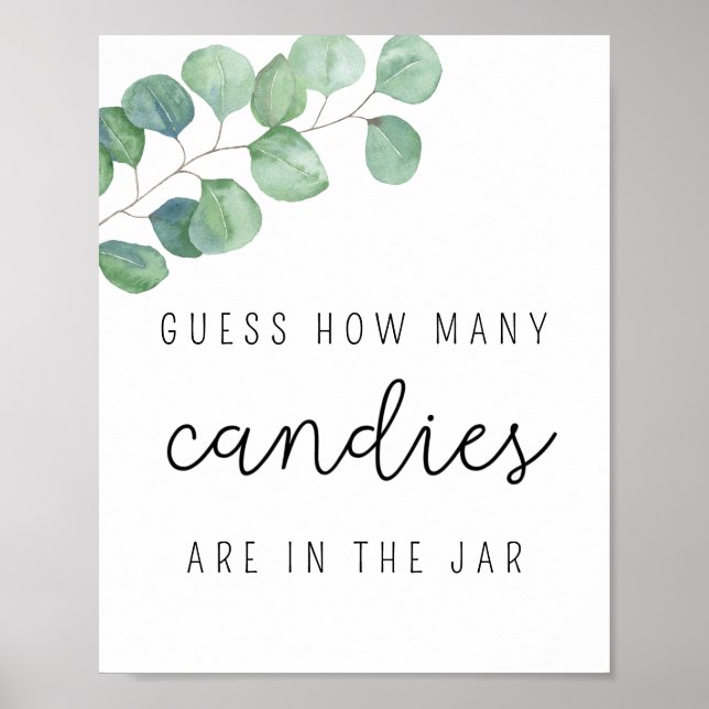 Affiche Eucalyptus - Jeu de devinette de bonbons pour baby (Devant)