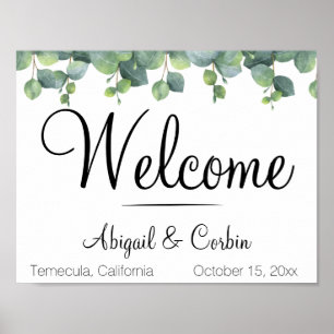 Affiche Eucalyptus Mariage de verdure Bienvenue
