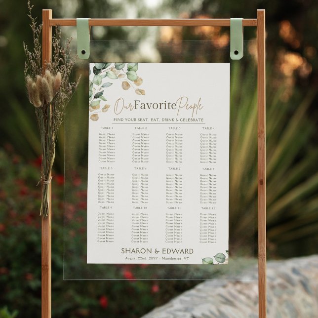 Affiche Eucalyptus Mariage de verdure et d'or (Créateur téléchargé)