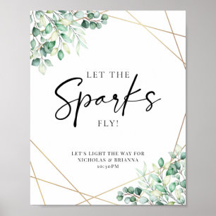 Affiche Eucalyptus Mariage Sparkler vert Envoyer