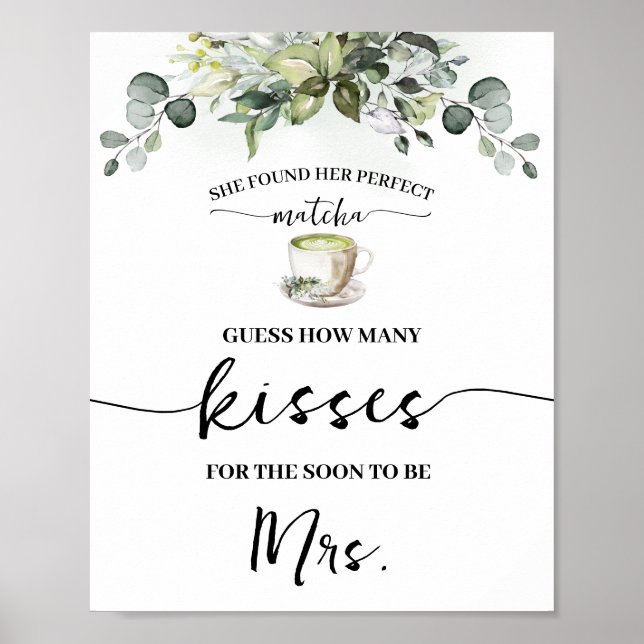 Affiche Eucalyptus Matcha How Many Kisses for Mrs Game (Devant)