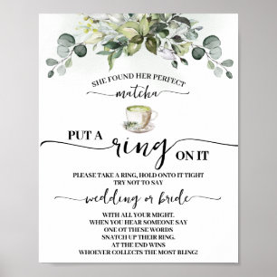 Affiche Eucalyptus Matcha Mettez un anneau sur le panneau