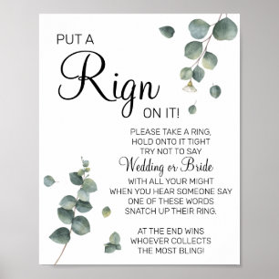Affiche Eucalyptus Mettez un anneau sur le doigt pancarte
