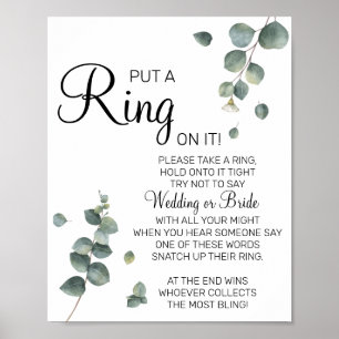 Affiche Eucalyptus Mettez un anneau sur le doigt pancarte
