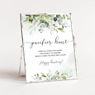 Affiche Eucalyptus Pacifier chasse jeu de baby shower