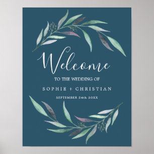 Affiche Eucalyptus pourpre et vert Mariage de bienvenue