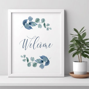 Affiche Eucalyptus Poussiéreux Feuillage Aquarelle Simple 