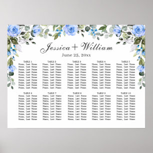 Affiche Eucalyptus & Rose 10 Tables Mariage CHART DE SIÈGE