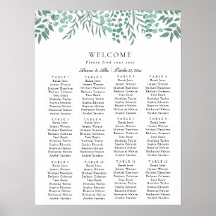 Affiche Eucalyptus Rustic Greenery Mariage Carte de siège