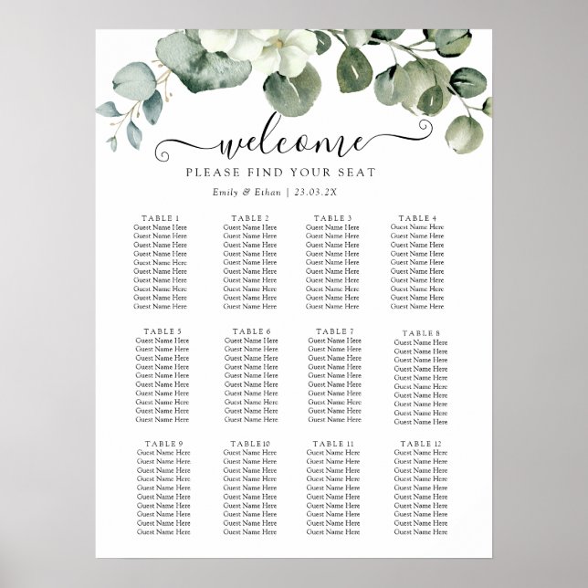 Affiche Eucalyptus Rustique Mariage de verdure (Devant)