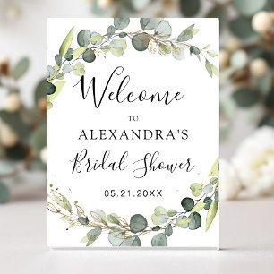 Affiche Eucalyptus Sage Vert Floral Baby Shower