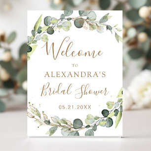 Affiche Eucalyptus Sauge Vert Floral Baby Shower