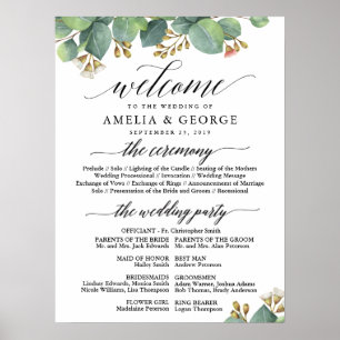 Affiche Eucalyptus signe du programme de mariage