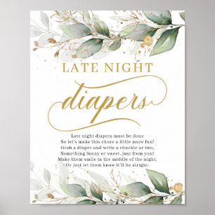Affiche Eucalyptus signe vert feuilles couche tard la nuit