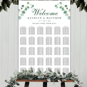 Affiche Eucalyptus Verdure Mariage 30 Table Sièges
