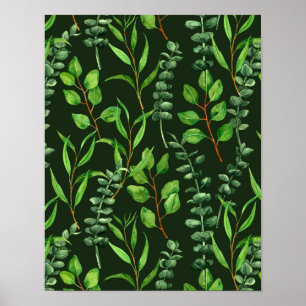 Affiche Eucalyptus vert foncé