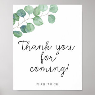 Affiche Eucalyptus vert - Merci pour venir