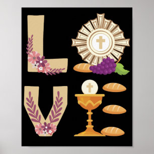 Affiche Eucharis 1ère Communion catholique pour les filles